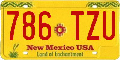 NM license plate 786TZU