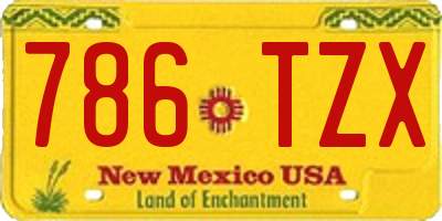 NM license plate 786TZX