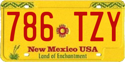 NM license plate 786TZY