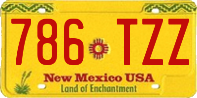 NM license plate 786TZZ
