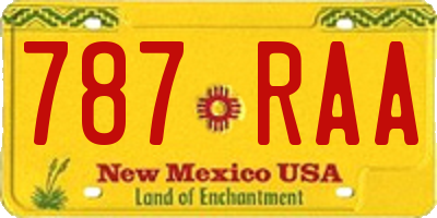 NM license plate 787RAA