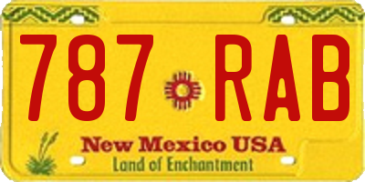 NM license plate 787RAB