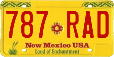 NM license plate 787RAD