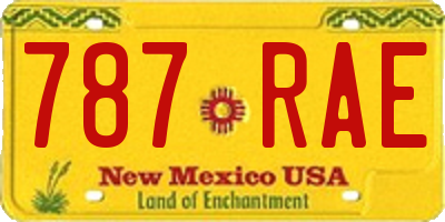 NM license plate 787RAE