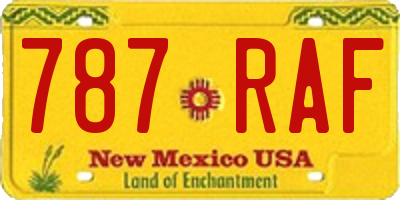 NM license plate 787RAF