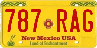 NM license plate 787RAG