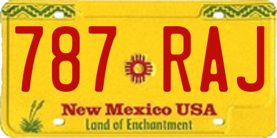 NM license plate 787RAJ