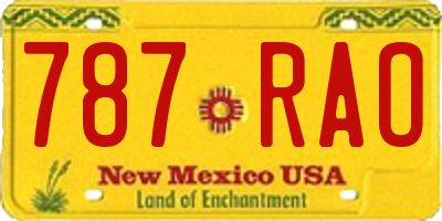 NM license plate 787RAO