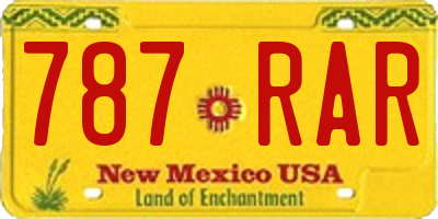 NM license plate 787RAR