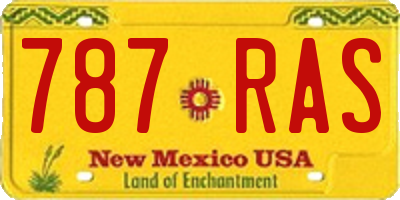 NM license plate 787RAS