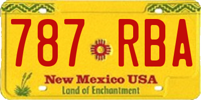 NM license plate 787RBA