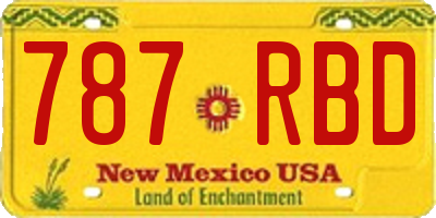 NM license plate 787RBD