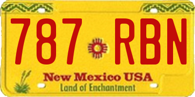 NM license plate 787RBN