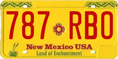 NM license plate 787RBO