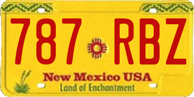 NM license plate 787RBZ