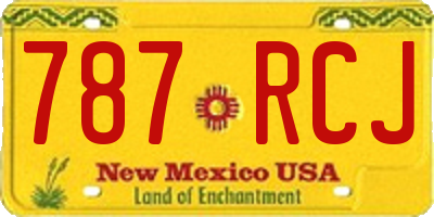 NM license plate 787RCJ
