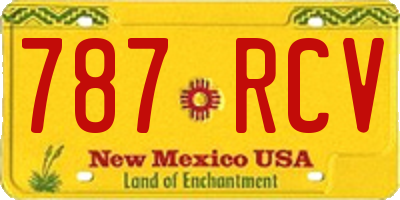 NM license plate 787RCV