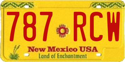 NM license plate 787RCW