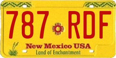 NM license plate 787RDF