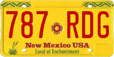 NM license plate 787RDG