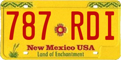 NM license plate 787RDI