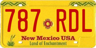 NM license plate 787RDL