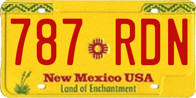 NM license plate 787RDN