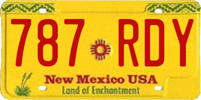 NM license plate 787RDY