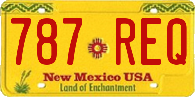 NM license plate 787REQ