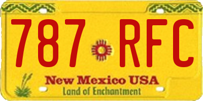 NM license plate 787RFC