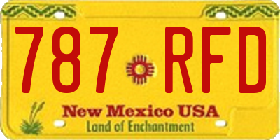 NM license plate 787RFD