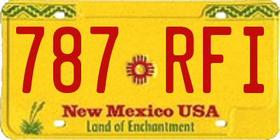 NM license plate 787RFI