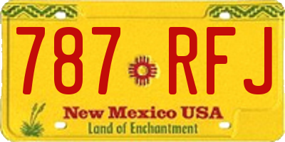 NM license plate 787RFJ