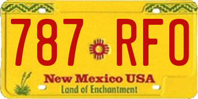 NM license plate 787RFO