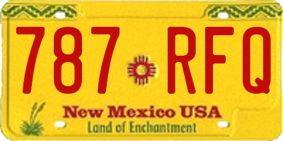 NM license plate 787RFQ