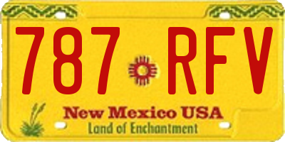 NM license plate 787RFV
