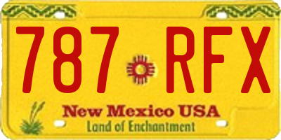 NM license plate 787RFX