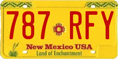 NM license plate 787RFY