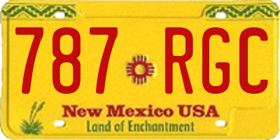 NM license plate 787RGC