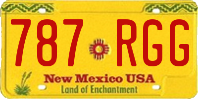 NM license plate 787RGG