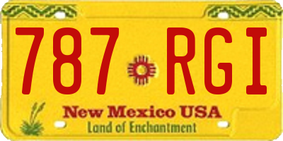 NM license plate 787RGI