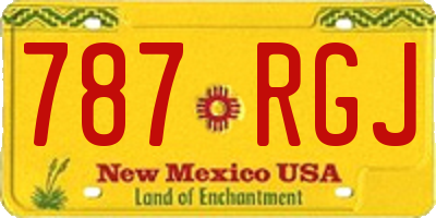 NM license plate 787RGJ