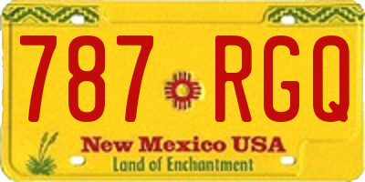 NM license plate 787RGQ