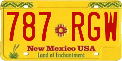 NM license plate 787RGW