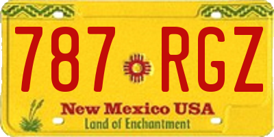 NM license plate 787RGZ