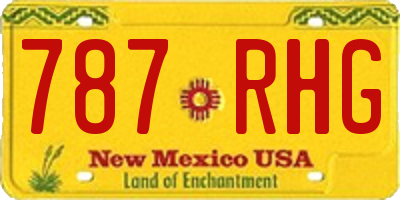 NM license plate 787RHG