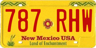 NM license plate 787RHW
