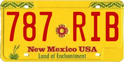 NM license plate 787RIB