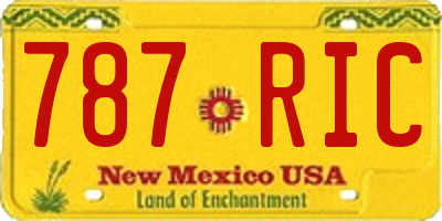 NM license plate 787RIC