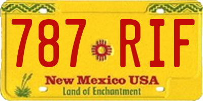 NM license plate 787RIF